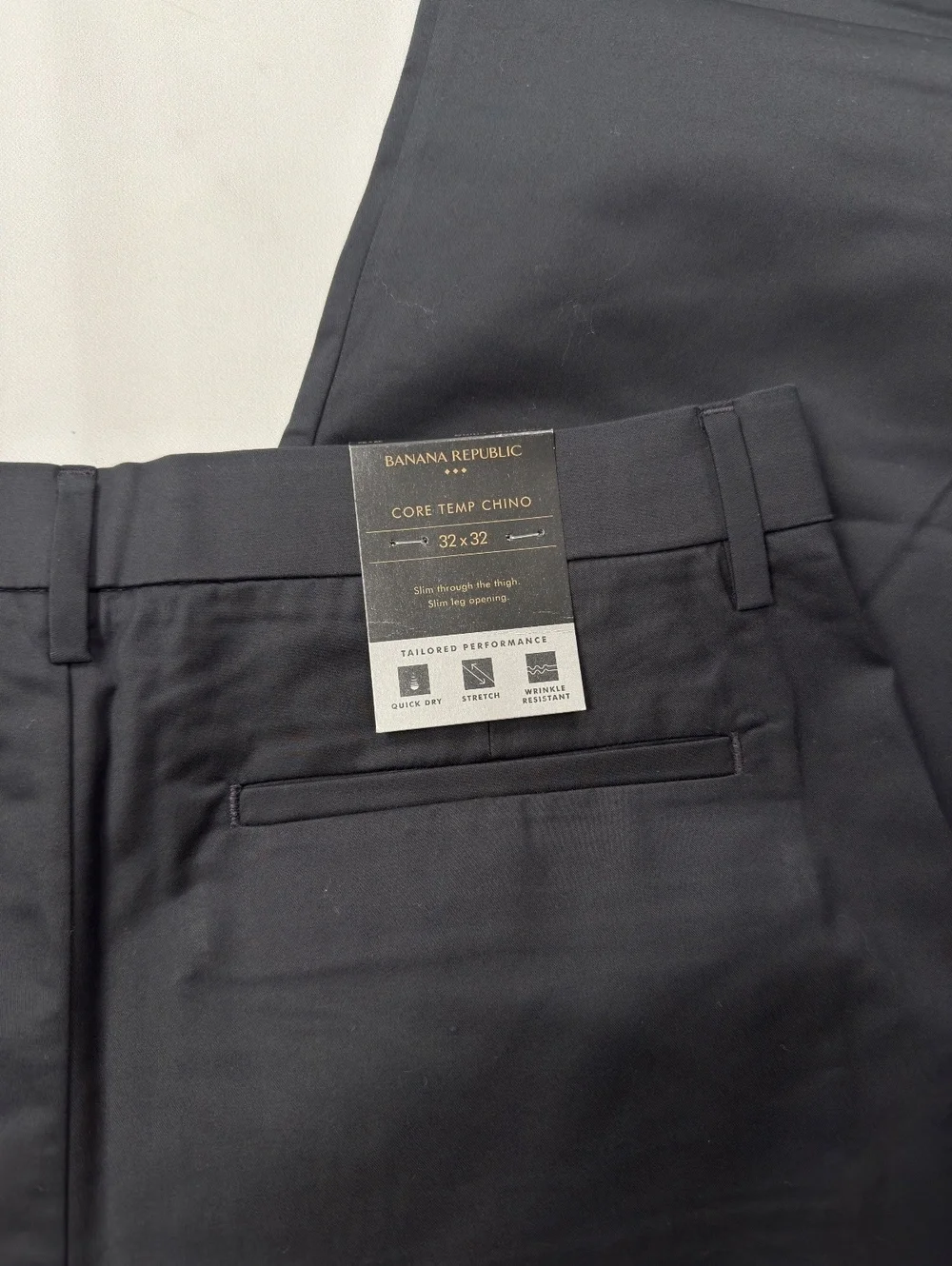 Banana Republic Pants Black Core Temp Chino - Men 32 x 32 NWT